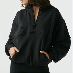 Joah Brown Retro Half Zip S/M NWT